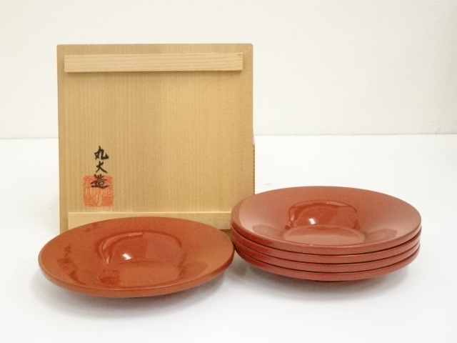 煎茶 千筋箔溜 茶托 共箱(K-LC538) 宗 sou::お茶道具・着物のお店